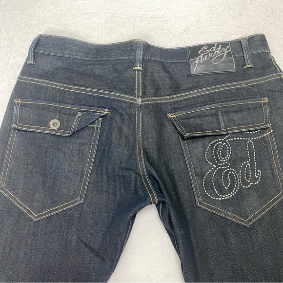 Ed Hardy Men’s Straight Leg Jeans Size 34 x 32 Dark Wash - Picture 8 of 16